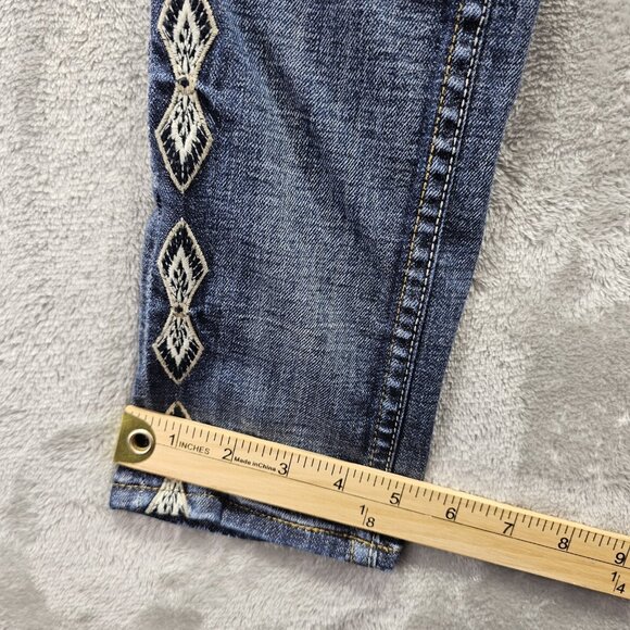 Vigoss Jagger Skinny Jeans Women's Size 26x31 Blue Denim Embroidered Distressed - Picture 14 of 14